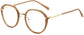 Page Round Brown Eyeglasses from ANRRI, angle view