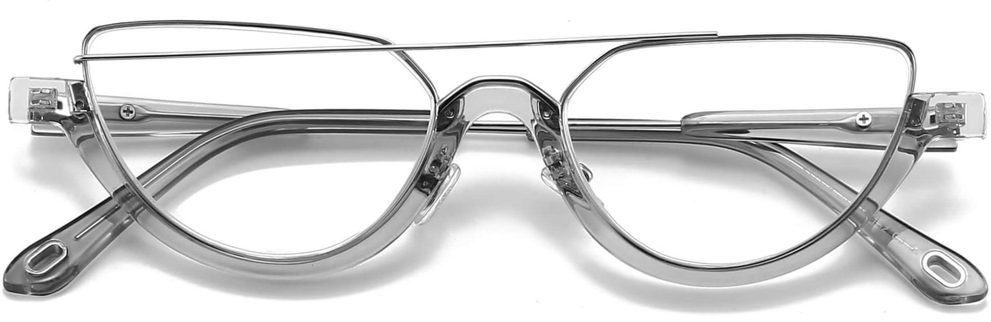 Paris Cateye Gray Eyeglasses from ANRRI, closed view