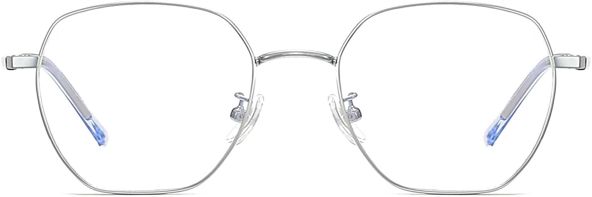 Pavone Geometric Silver Eyeglasses from ANRRI, front view