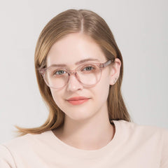 Peaches Clear Pink Acetate Eyeglasses from ANRRI