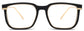 Pearl Square Black Eyeglasses from ANRRI, front view