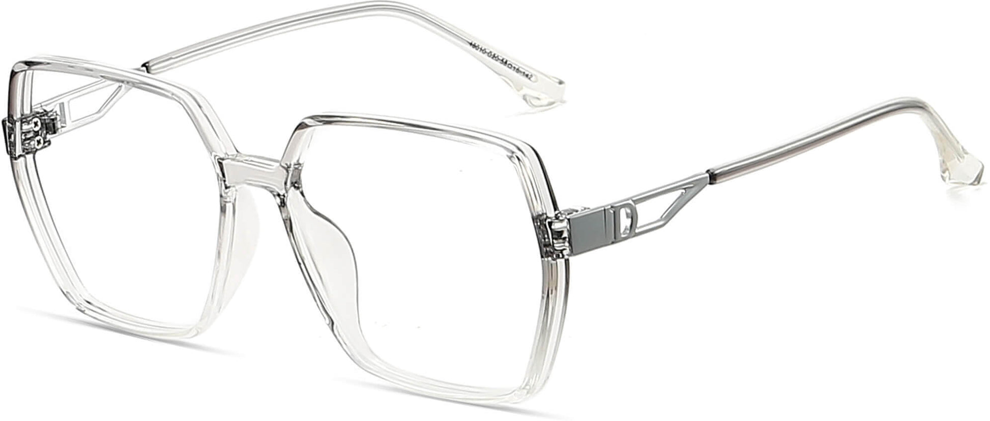 Pedro Geometric Gray Eyeglasses from ANRRI, angle view