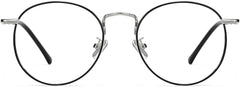 Penelope Round Black Eyeglasses from ANRRI, front view