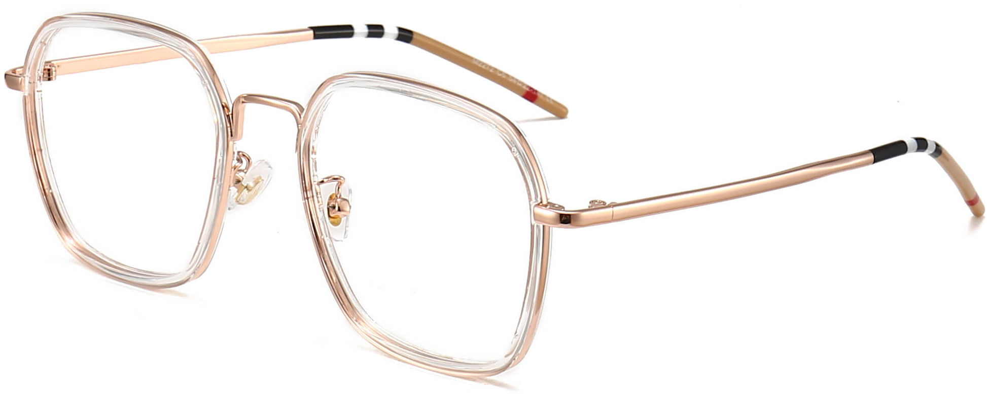 Penny Square Pink Eyeglasses from ANRRI, angle view