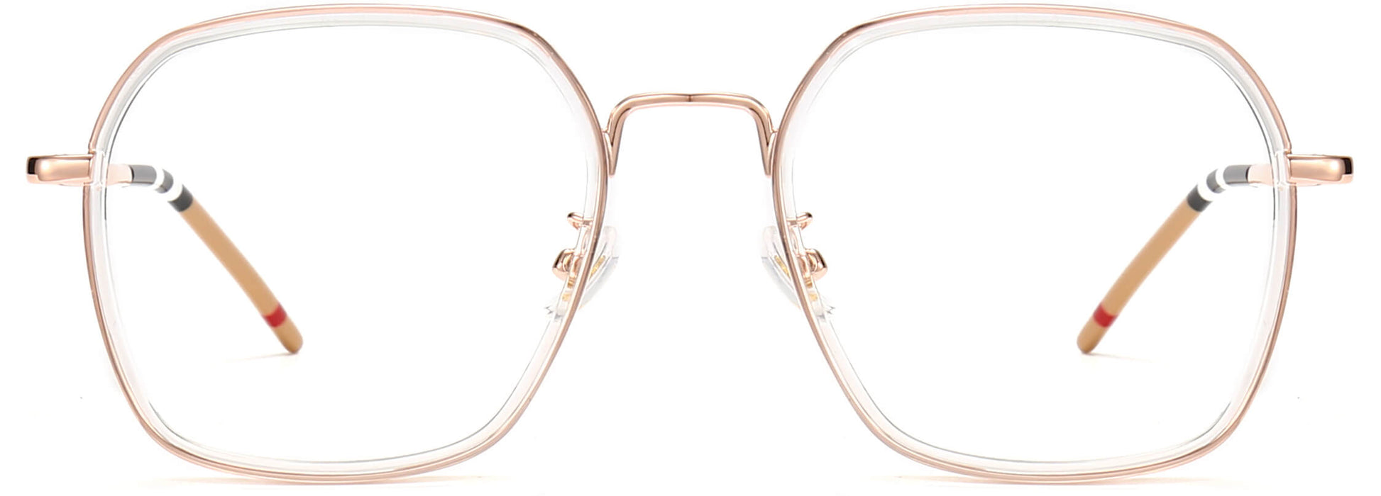 Penny Square Pink Eyeglasses from ANRRI, front view