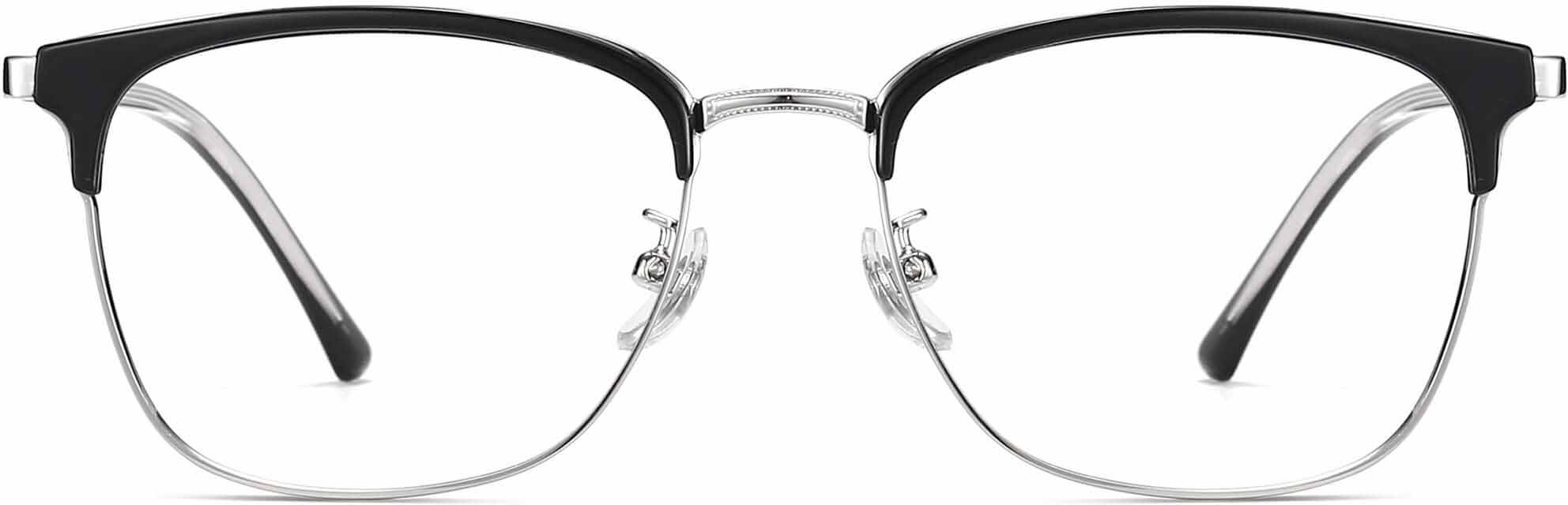 Peter Browline Black Eyeglasses from ANRRI, front view