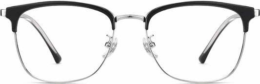 Peter Browline Black Eyeglasses from ANRRI, front view