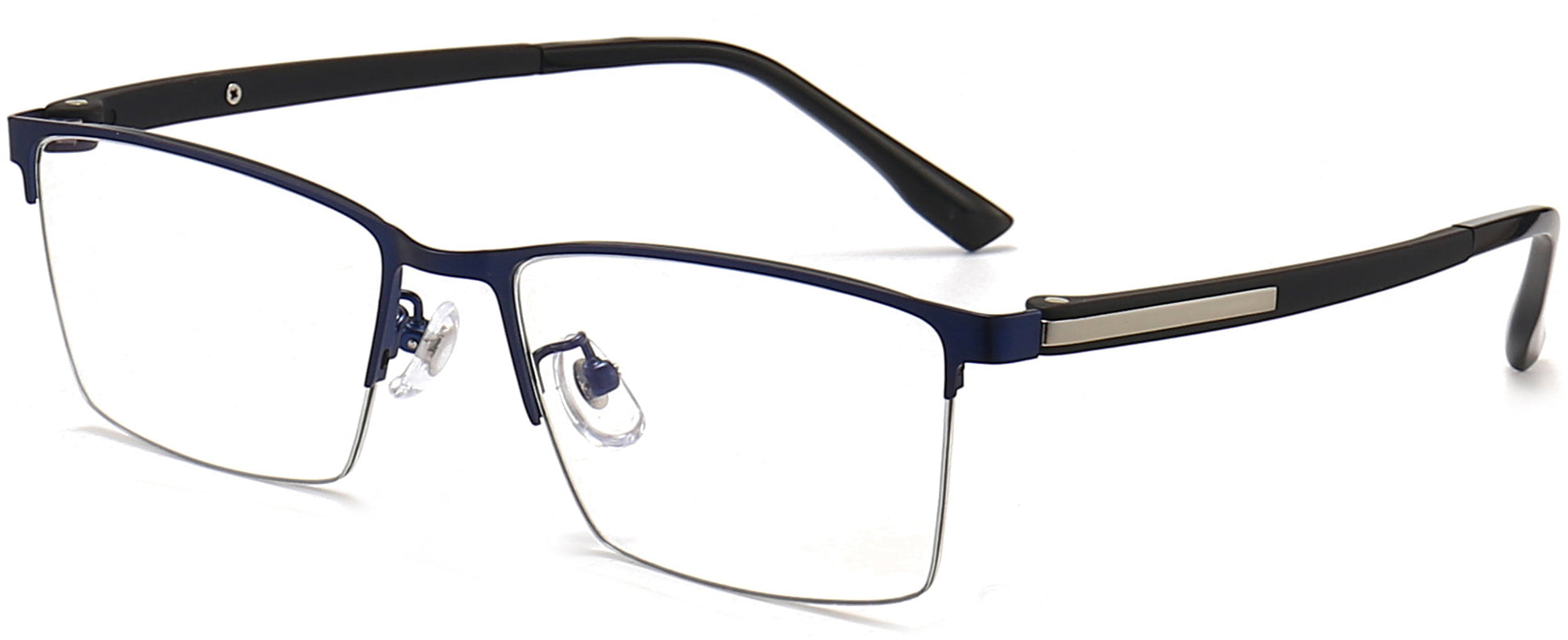 Philip Rectangle Blue Eyeglasses from ANRRI, angle view