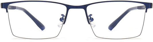 Philip Rectangle Blue Eyeglasses from ANRRI, front view