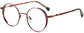 Pierce Round Red Eyeglasses from ANRRI, angle view