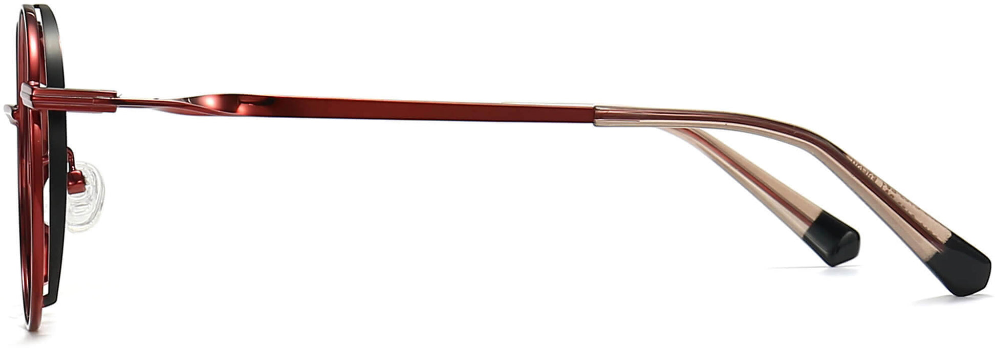 Pierce Round Red Eyeglasses from ANRRI, side view