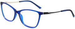 Pisces Cateye Blue Eyeglasses from ANRRI, angle view