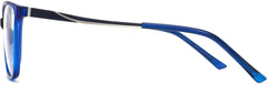 Pisces Cateye Blue Eyeglasses from ANRRI, side view