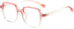 Presley Square Pink Eyeglasses from ANRRI, angle view