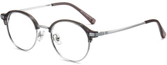 Quinton Browline Gray Eyeglasses from ANRRI, angle view