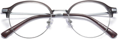 Quinton Browline Gray Eyeglasses from ANRRI, closed view