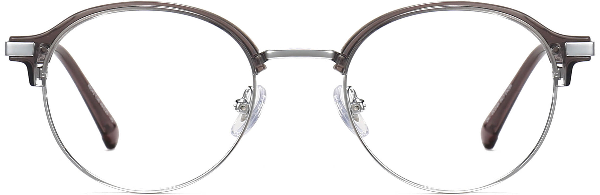 Quinton Browline Gray Eyeglasses from ANRRI, front view