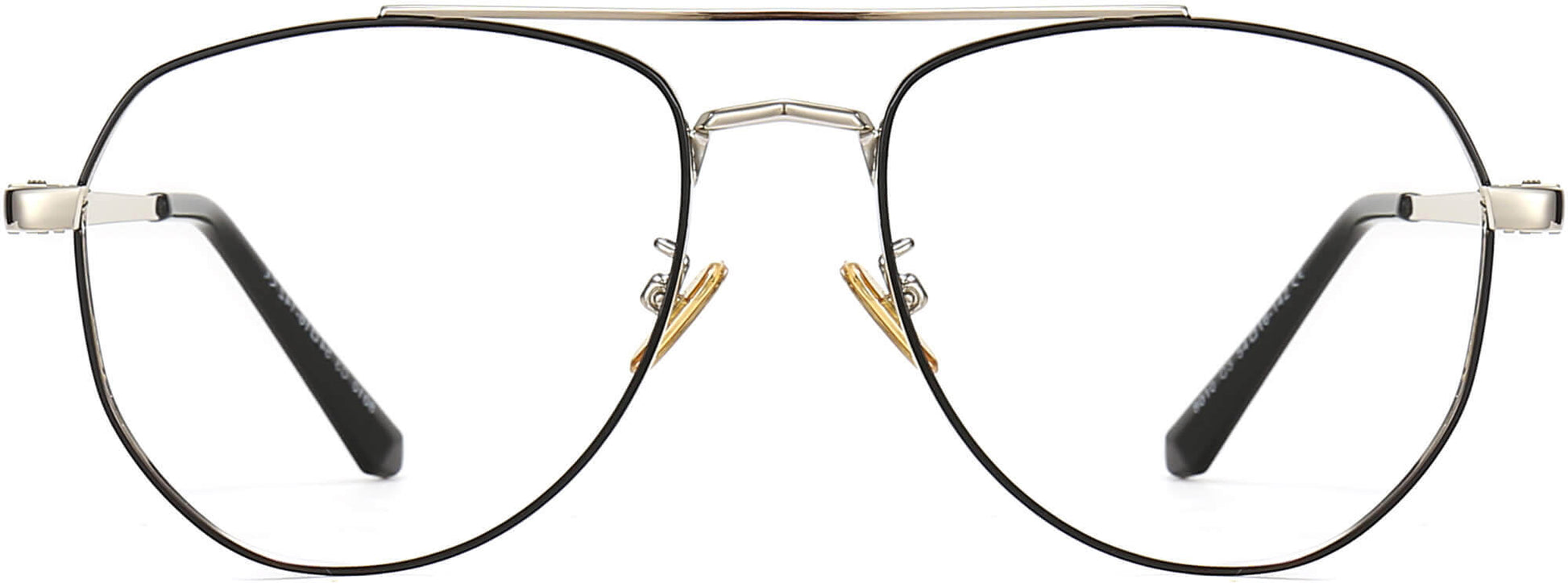 Rafael Aviator Black Eyeglasses from ANRRI, front view