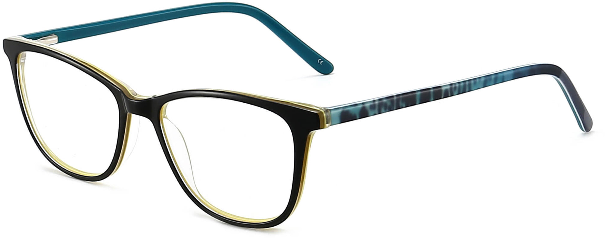 Raila cateye black&blue Eyeglasses from ANRRI, angle view