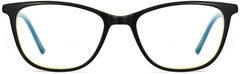 Raila cateye black&blue Eyeglasses from ANRRI, front view