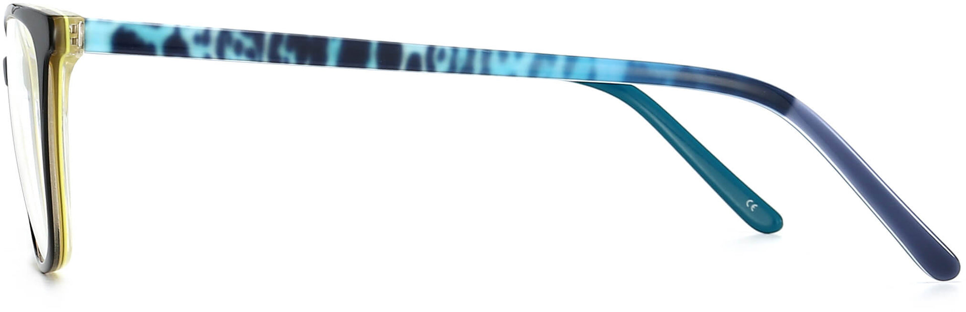 Raila cateye black&blue Eyeglasses from ANRRI, side view