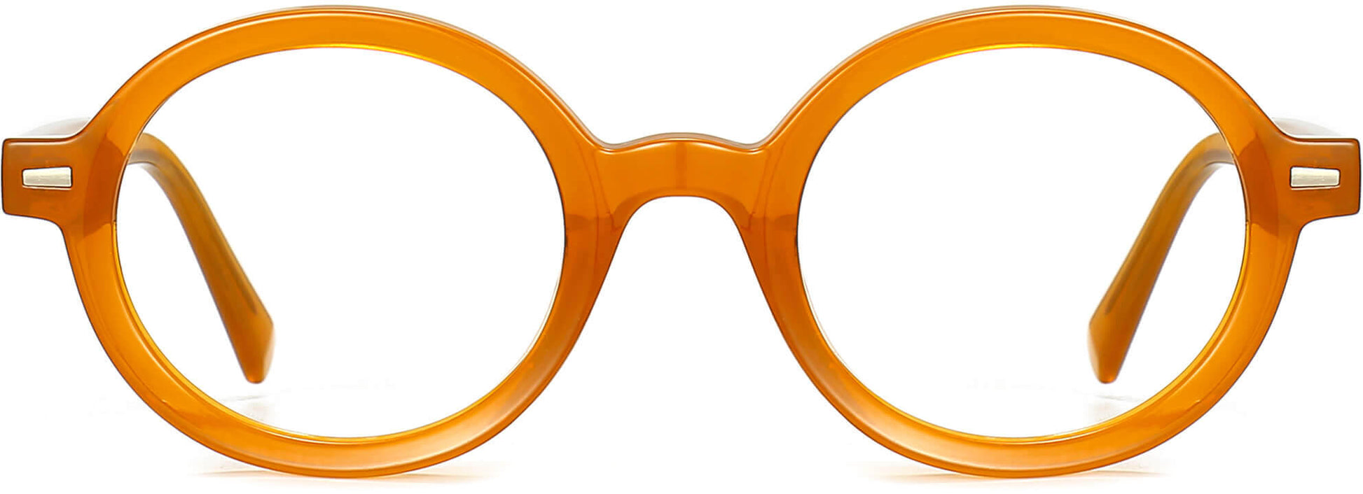 Raphael Round Orange Eyeglasses from ANRRI, front view