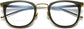 Raven Round Green Eyeglasses from ANRRI, closed view