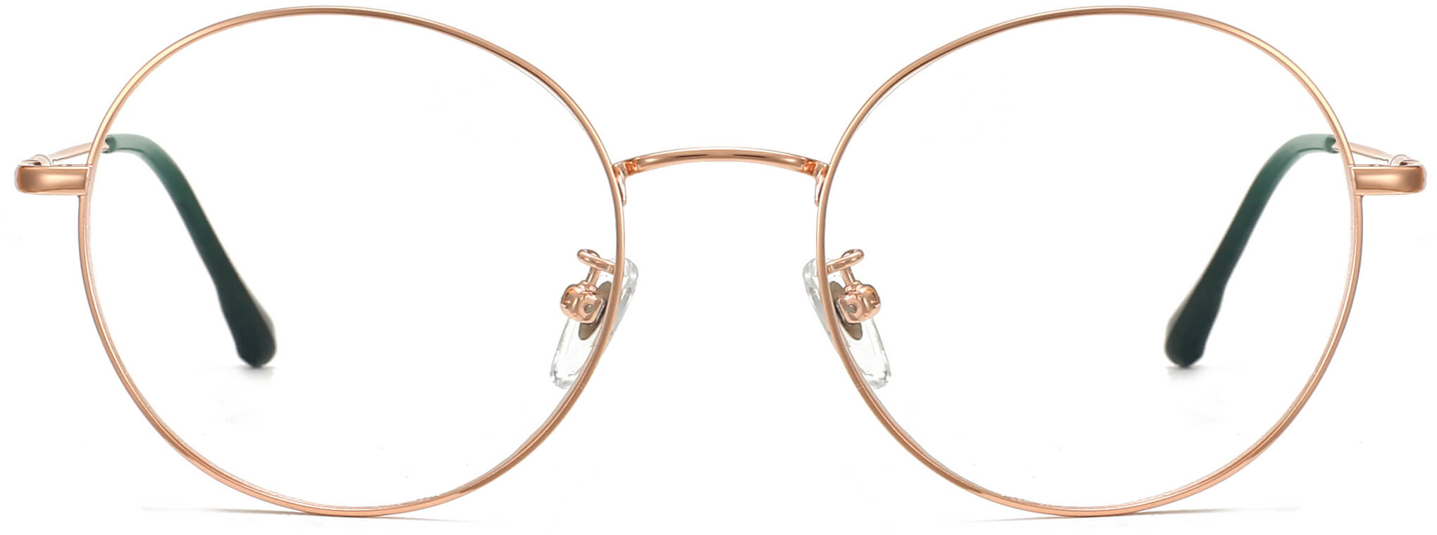 Raya round gold Eyeglasses from ANRRI, front view