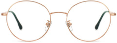 Raya round gold Eyeglasses from ANRRI, front view