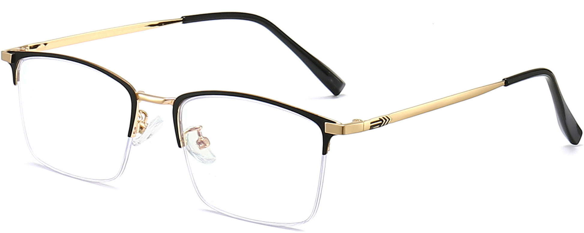 Reign Square Black Eyeglasses from ANRRI, angle view