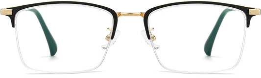 Reign Square Black Eyeglasses from ANRRI, front view