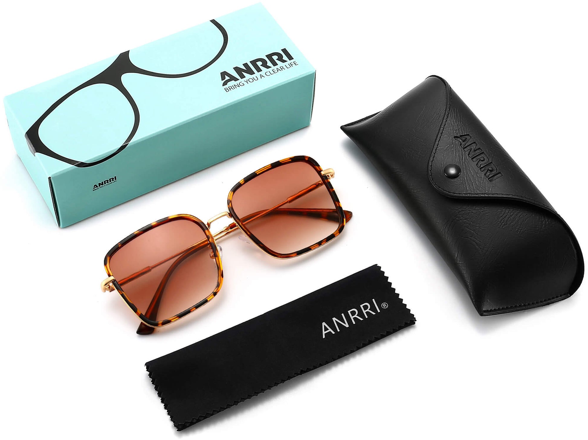 Remi TortoisePlastic Sunglasses with Accessories from ANRRI