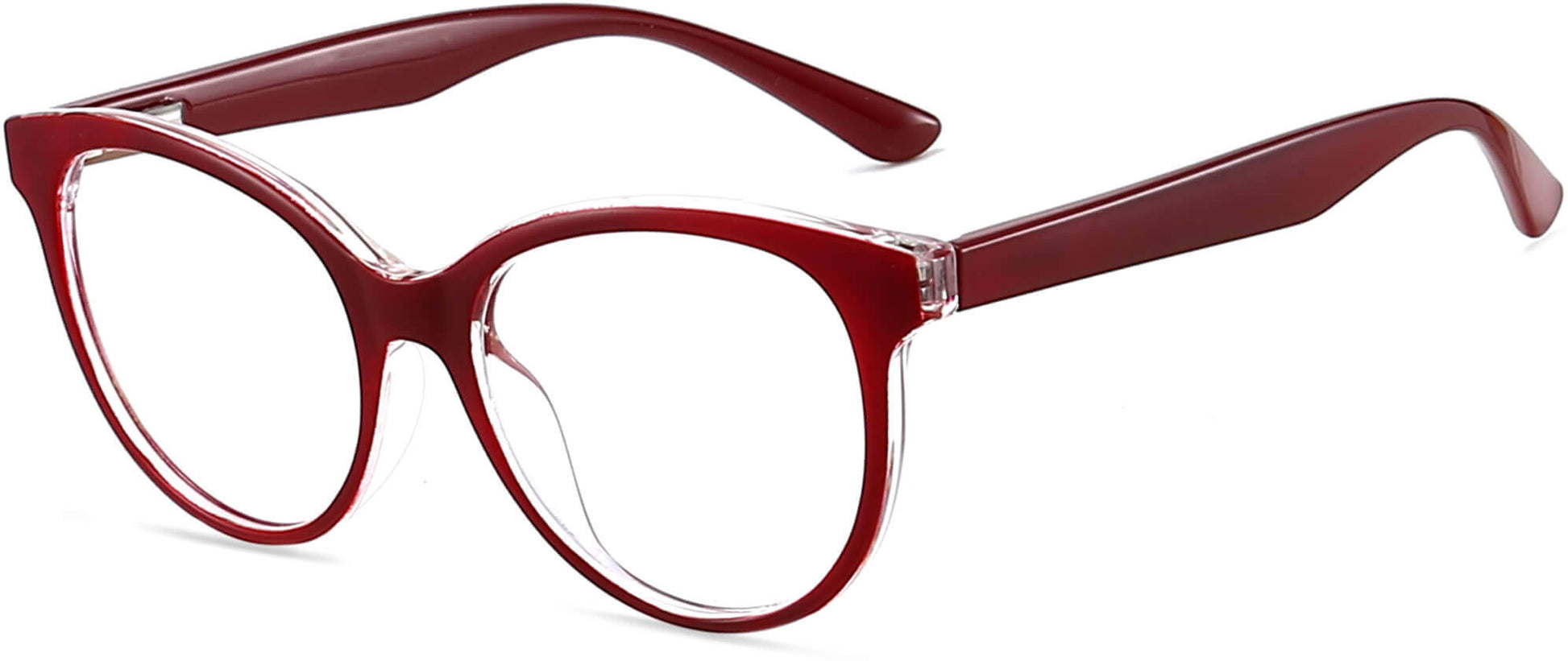 Remy Cateye Red Eyeglasses from ANRRI, angle view