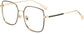 Renata Square Black Eyeglasses from ANRRI, angle view