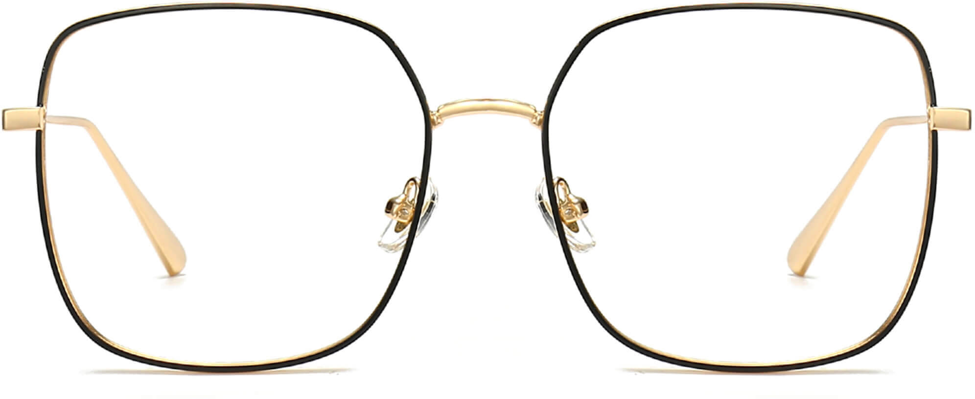 Renata Square Black Eyeglasses from ANRRI, front view