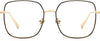 Renata Square Black Eyeglasses from ANRRI, front view