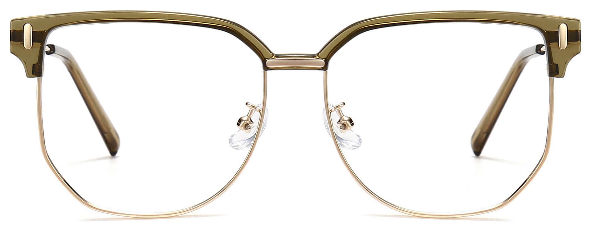 Rex Browline Green Eyeglasses from ANRRI, front view