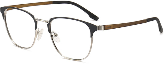 Ricky Browline Black Eyeglasses from ANRRI, angle view