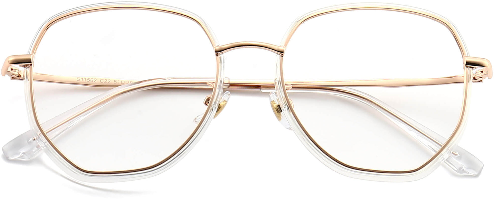 Riley Geometric Gold Eyeglasses from ANRRI, closed view