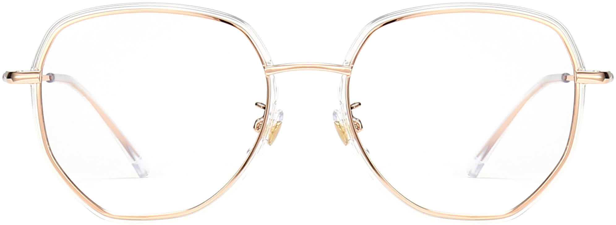 Riley Geometric Gold Eyeglasses from ANRRI, front view