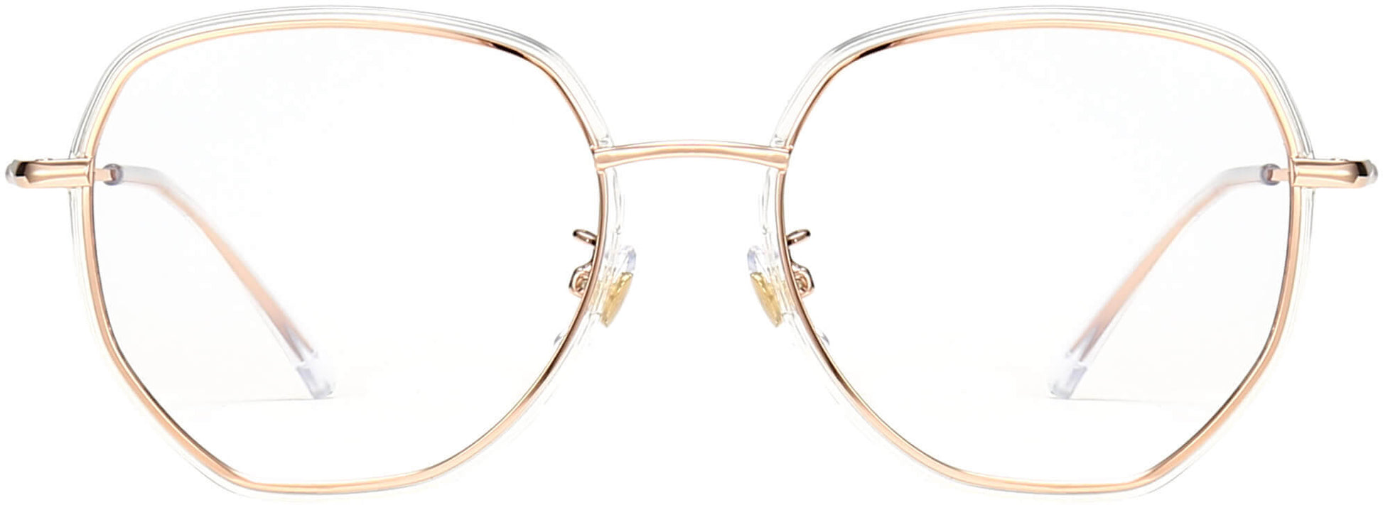 Riley Geometric Gold Eyeglasses from ANRRI, front view