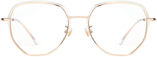Riley Geometric Gold Eyeglasses from ANRRI, front view