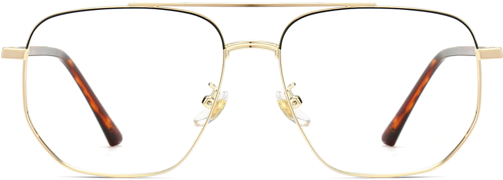 Rio Geometric Gold Eyeglasses from ANRRI, front view