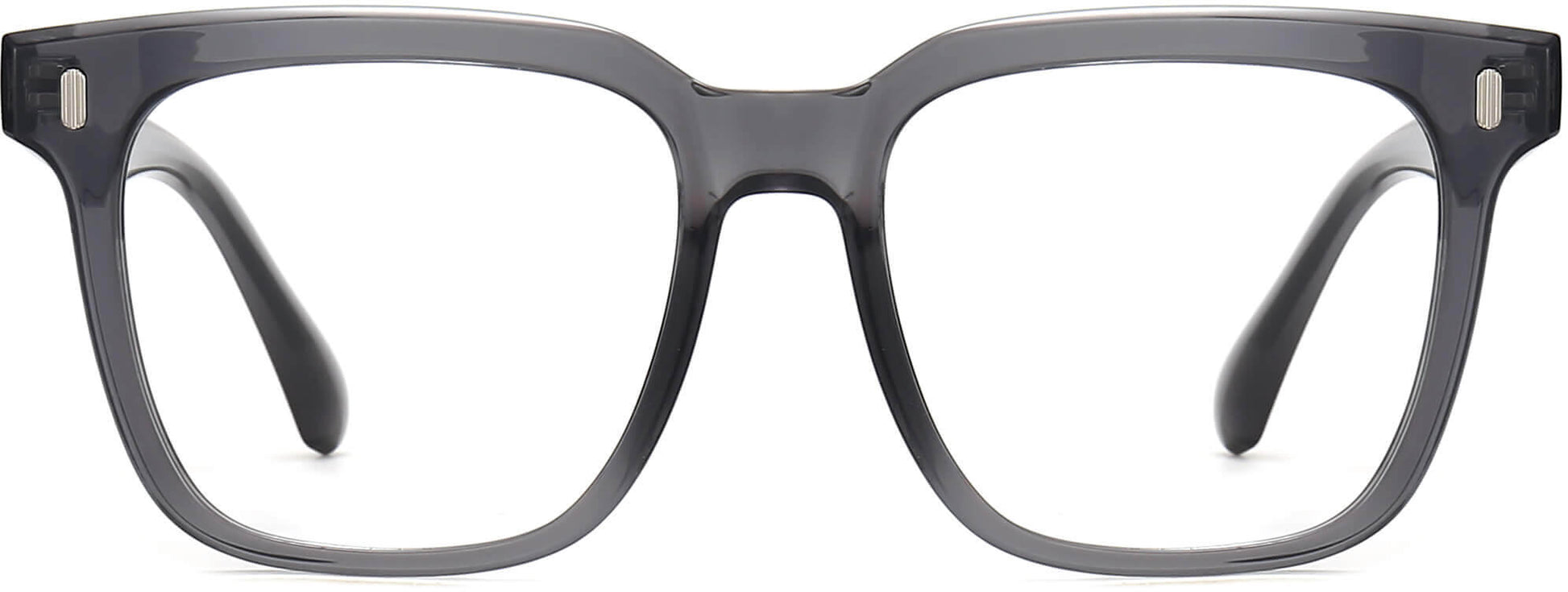 River Square Gray Eyeglasses from ANRRI, front view