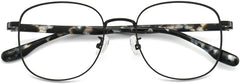 Rocco Square Black Eyeglasses from ANRRI, closed view