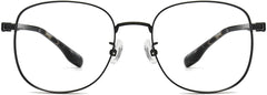 Rocco Square Black Eyeglasses from ANRRI, front view