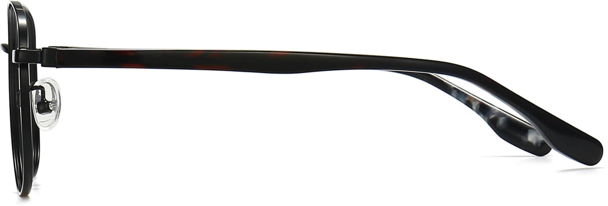 Rocco Square Black Eyeglasses from ANRRI, side view