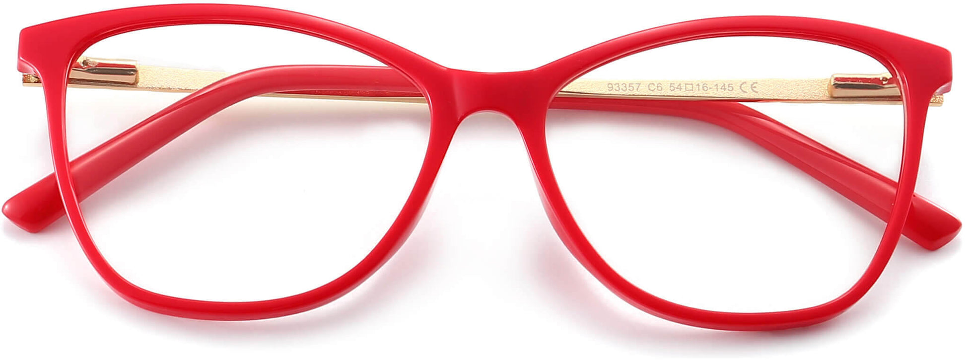 Roella Cateye Red Eyeglasses from ANRRI, closed view
