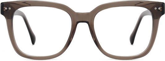 Roger Square Gray Eyeglasses from ANRRI, front view