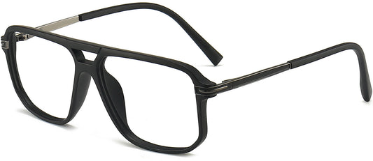 Roland Square Black Eyeglasses from ANRRI, angle view
